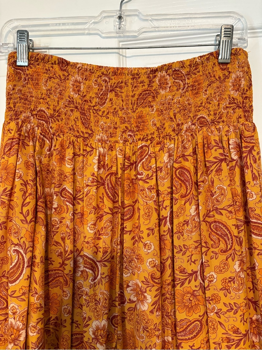 Patrons of Peace Mustard Yellow Paisley Asymmetrical Maxi Skirt - Picture 2 of 4